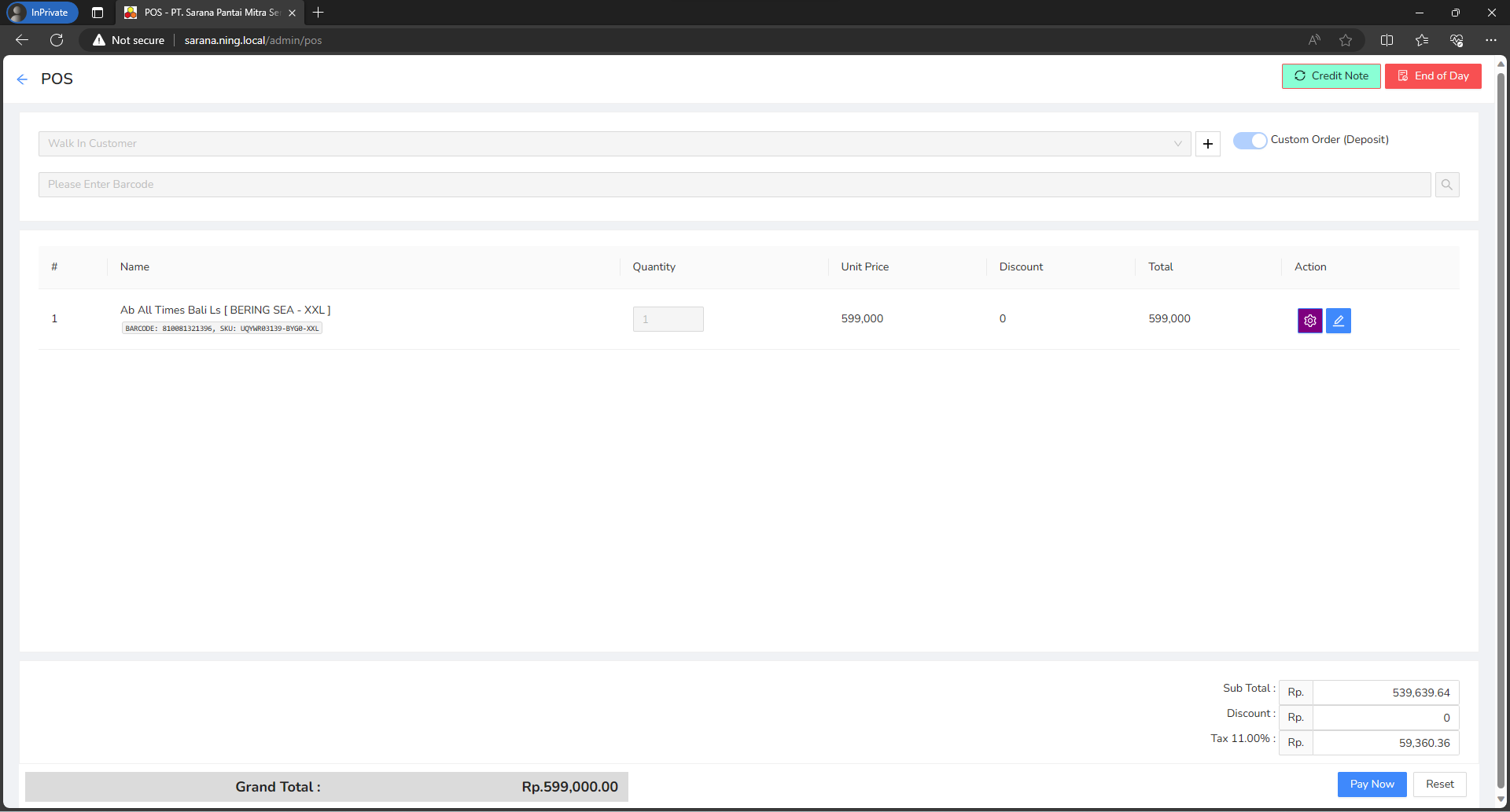 Selected Invoice Ready