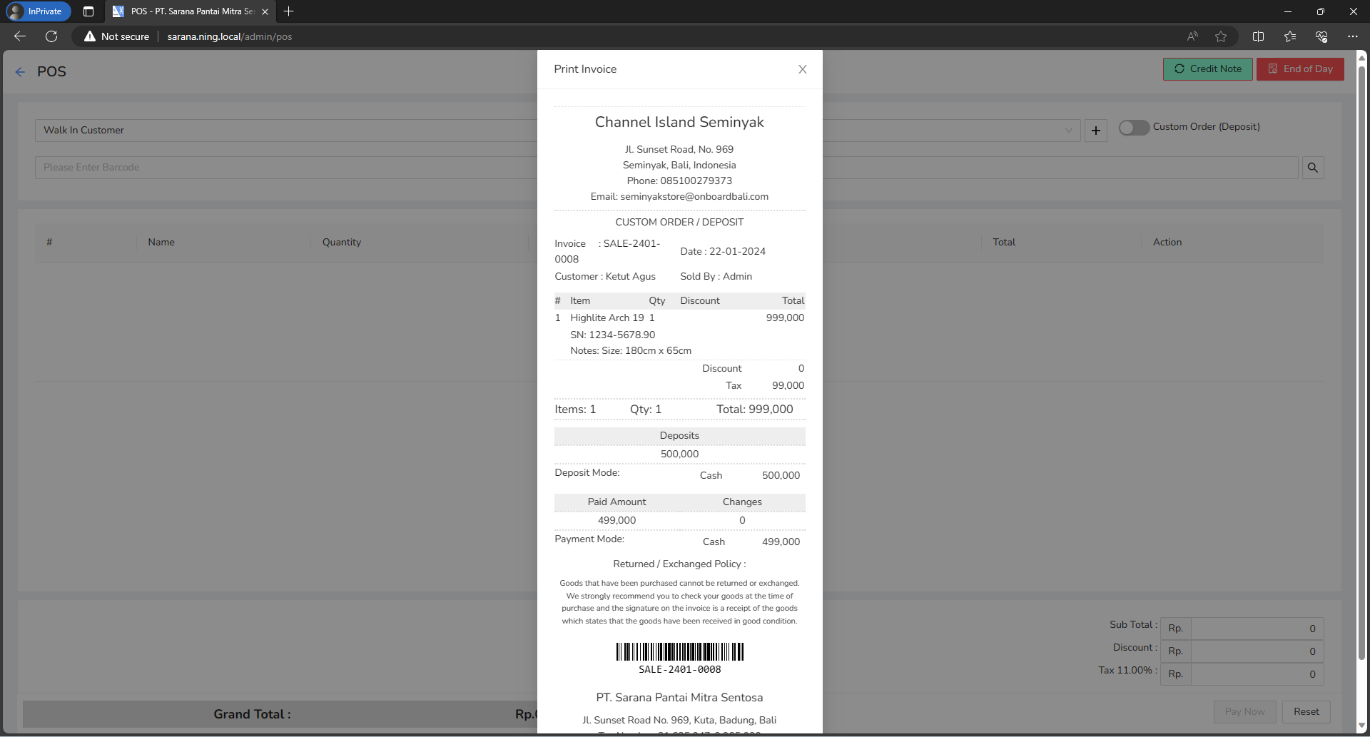 Print Receipt
